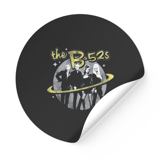 The B-52's Logo and Planet Navy Heather Stickers
