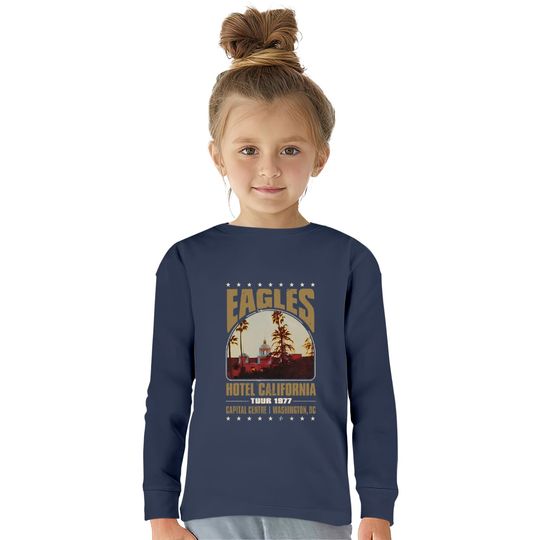 Hotel California Eagles Concert Tour 2022 Rock Band  Kids Long Sleeve T-Shirts