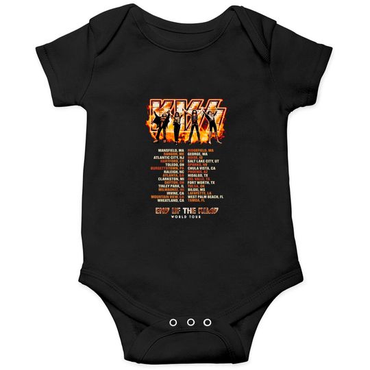 KISS End Of The Road World Tour Tank Tops, Kiss Tour Dates Onesies, Kiss Rock Band Tank Tops