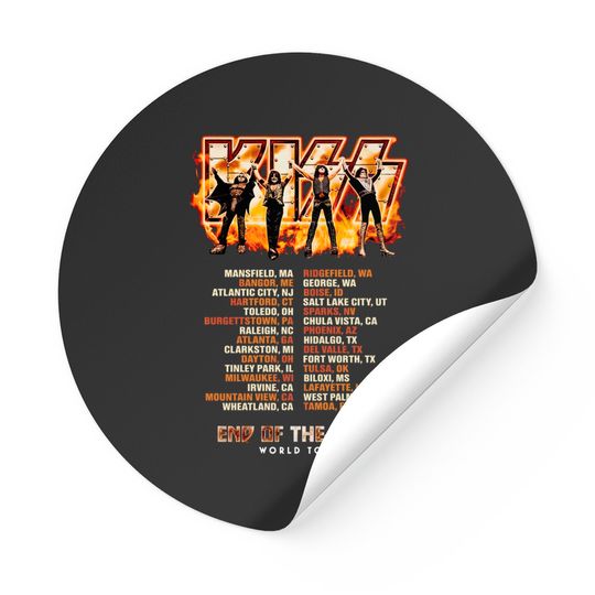 KISS End Of The Road World Tour Tank Tops, Kiss Tour Dates Stickers, Kiss Rock Band Tank Tops