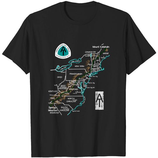 Appalachian Trail Hiking Map T-shirt