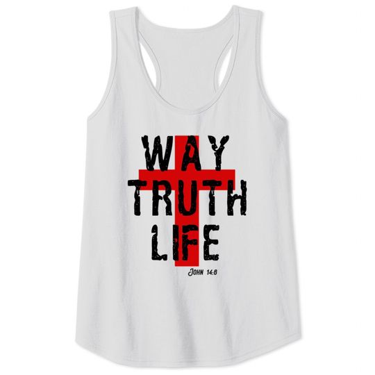 Way Truth Life Christian Cross Tank Tops