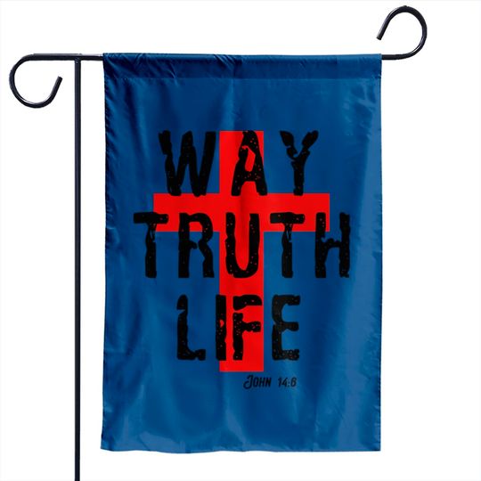 Way Truth Life Christian Cross Garden Flags