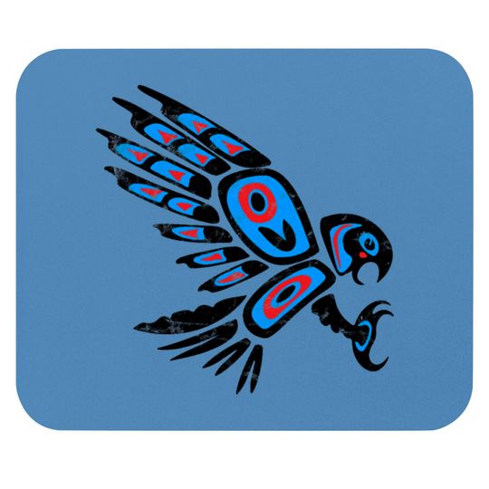 native american red tailed hawk bird Totem tribal Mouse Pads