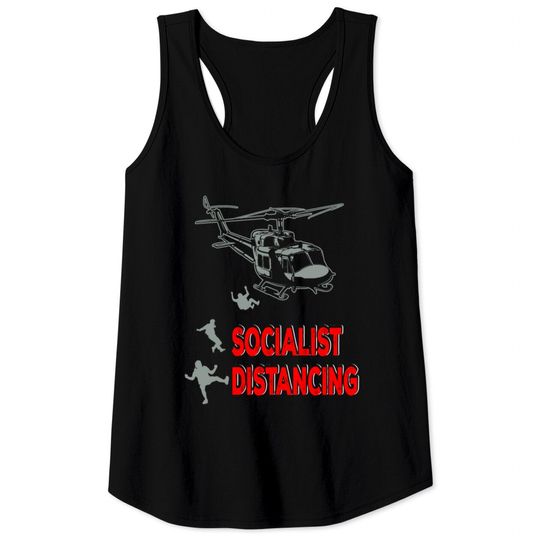 Funny Pilot Socialist Distancing Helicopter Gifts Tank Tops