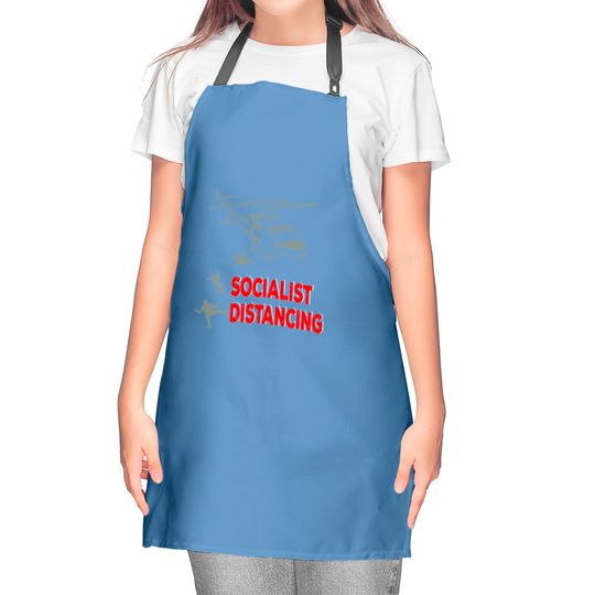 Funny Pilot Socialist Distancing Helicopter Gifts Kitchen Aprons
