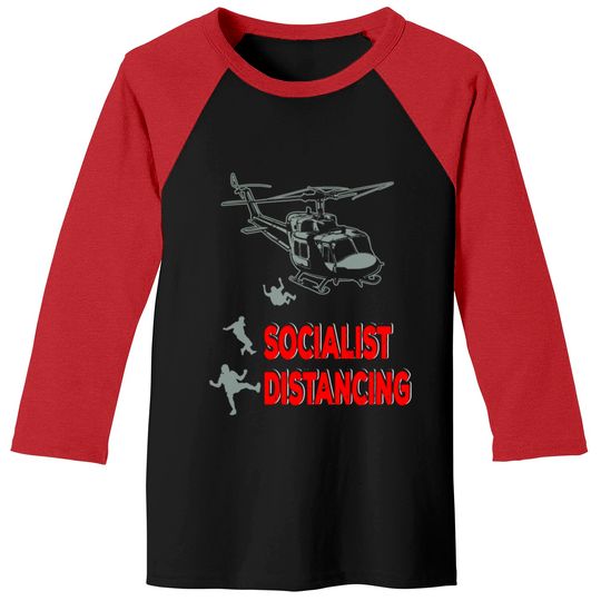 Funny Pilot Socialist Distancing Helicopter Gifts Baseball Tees