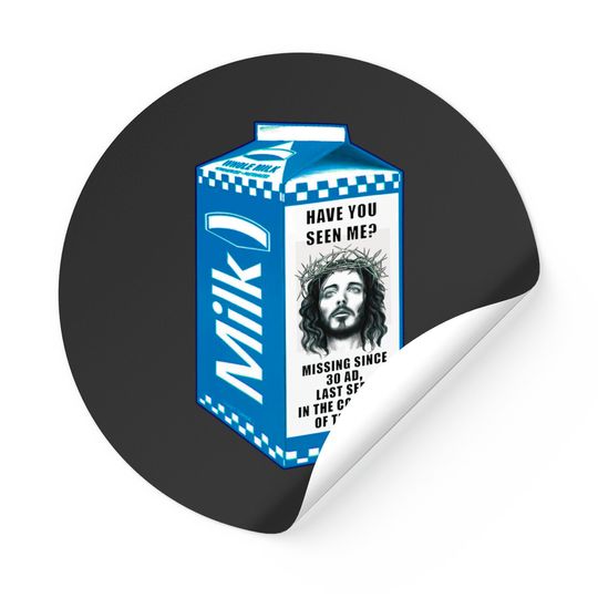 Milk Carton Jesus Stickers