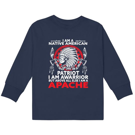 Apache Tribe Native American Indian America Tribes  Kids Long Sleeve T-Shirts