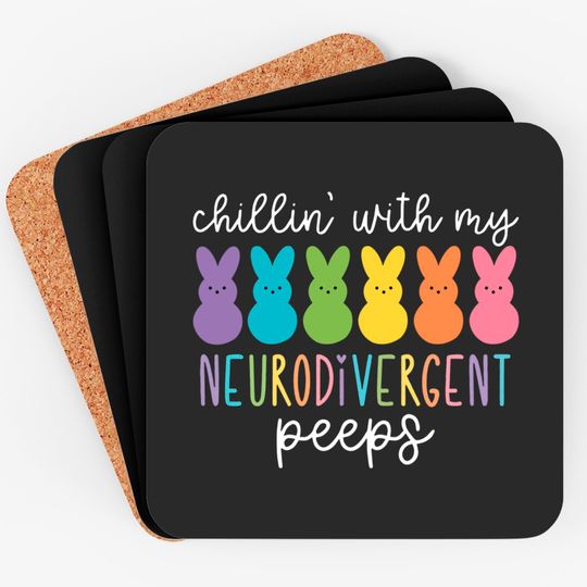 Chillin With My Neurodivergent Peeps Coasters, Special Education Coaster, Autism Coaster, Awareness Day Coaster, Autism Mom Coaster, Autistic Coaster