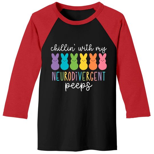 Chillin With My Neurodivergent Peeps Baseball Tees, Special Education Shirt, Autism Shirt, Awareness Day Shirt, Autism Mom Shirt, Autistic Tee