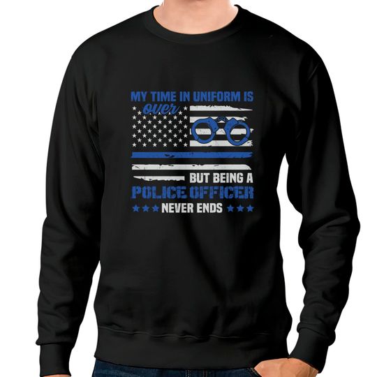 Retired Police Law Enforcement Thin Blue Line Sweatshirts