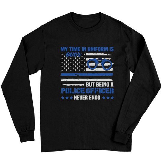 Retired Police Law Enforcement Thin Blue Line Long Sleeves