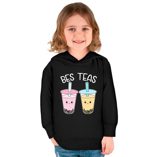 Bes Teas-Besties Bubble-Tea Cute Boba-Best-Friends Kids Pullover Hoodies