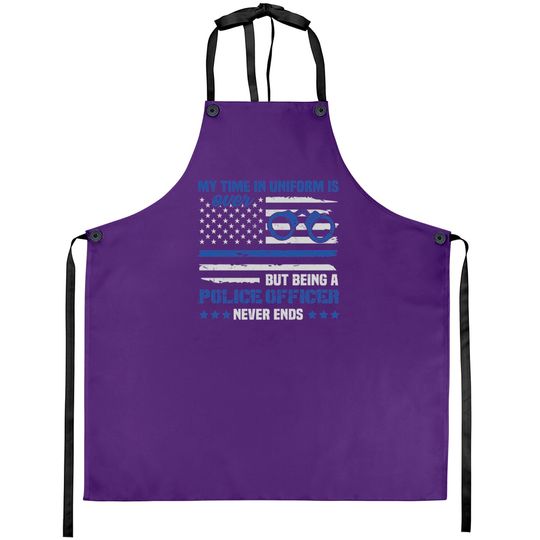 Retired Police Law Enforcement Thin Blue Line Aprons
