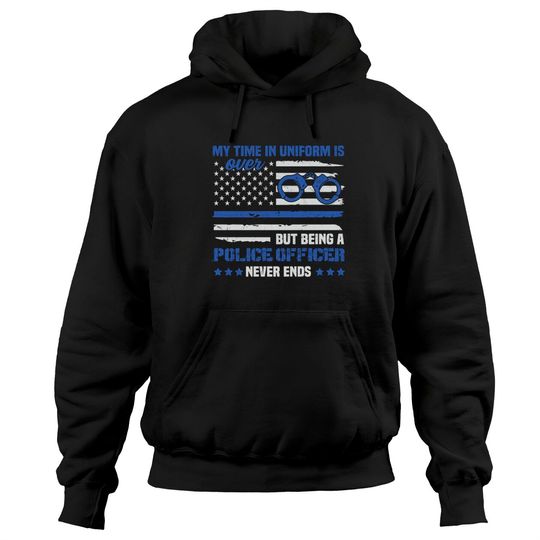 Retired Police Law Enforcement Thin Blue Line Hoodies