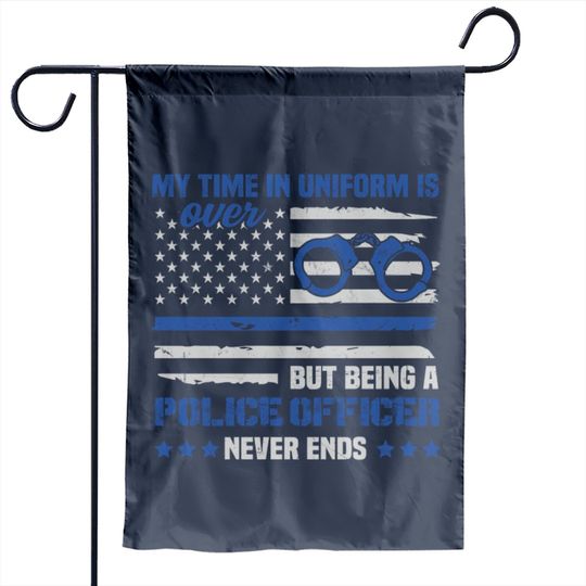 Retired Police Law Enforcement Thin Blue Line Garden Flags