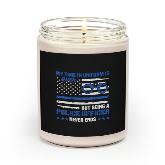 Retired Police Law Enforcement Thin Blue Line Scented Candles
