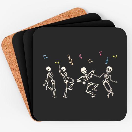 Dancing Skeletons Funny Skeleton Dance Coasters