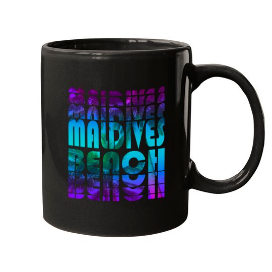 Maldives Beach Palm Tree Design Mugs