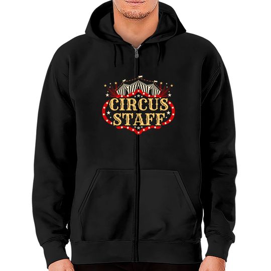 Vintage Circus Themed Birthday Party Circus Staff Zip Hoodies