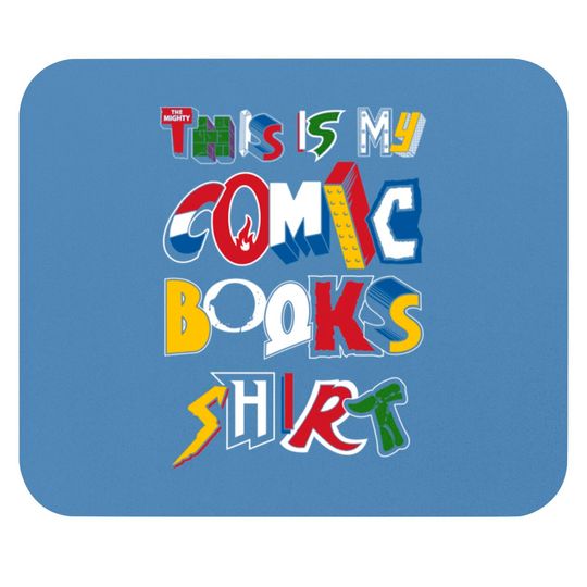 This is My Comic Books Mouse Pad - Vintage comic book logos - funny quote - Comic Books - Mouse Pads