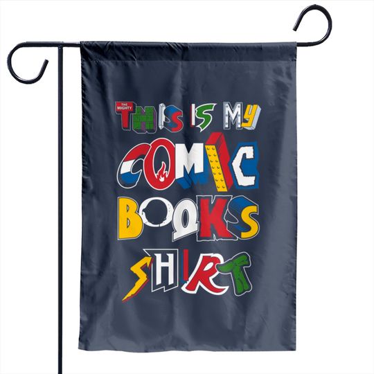 This is My Comic Books Garden Flag - Vintage comic book logos - funny quote - Comic Books - Garden Flags