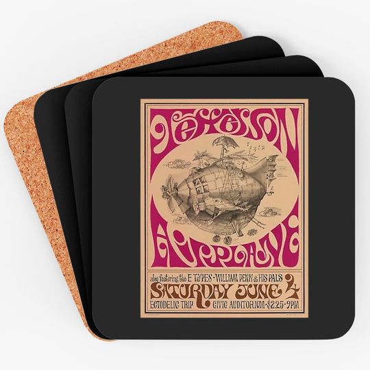 Jefferson Airplane Vintage Poster Classic Coasters