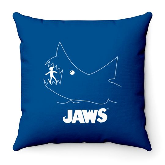 Jaws Chalk Board Movie Throw Pillows