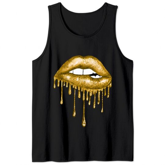 Drip Gold Lips - Lips - Tank Tops