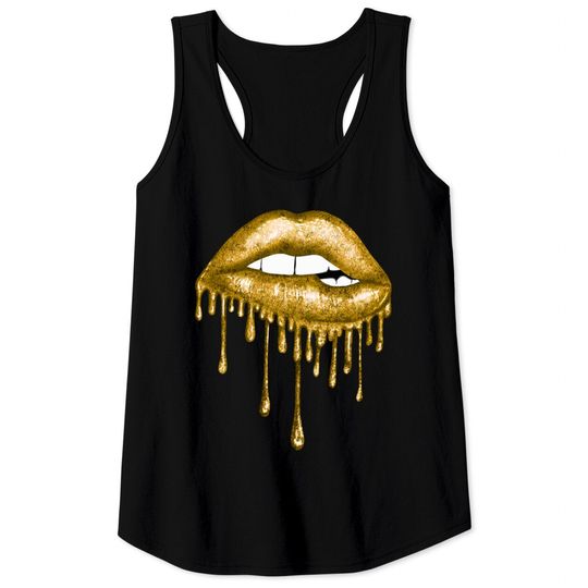 Drip Gold Lips - Lips - Tank Tops