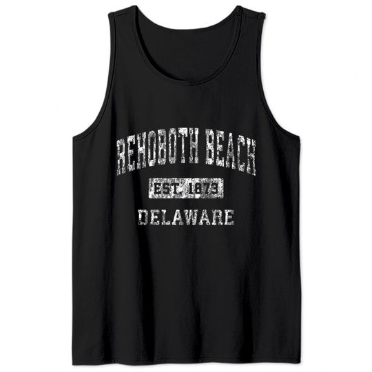 Rehoboth Beach Delaware DE Vintage Established Spo Tank Tops