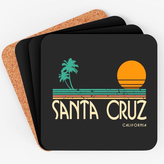 Sunset Santa Cruz Coasters Vintage California Palms
