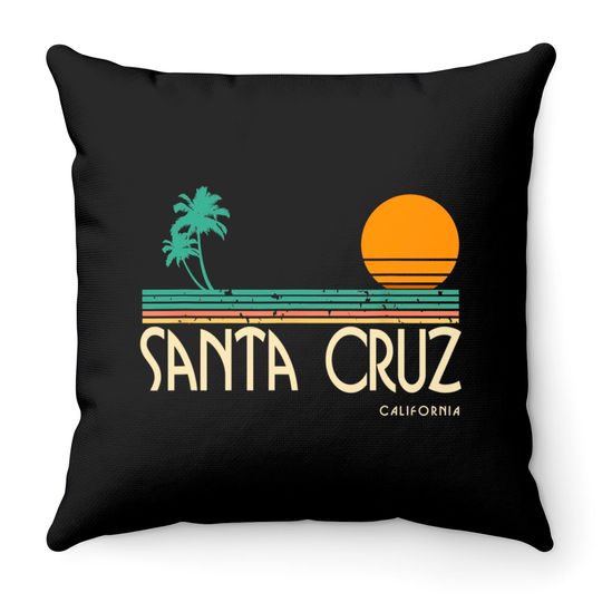 Sunset Santa Cruz Throw Pillows Vintage California Palms