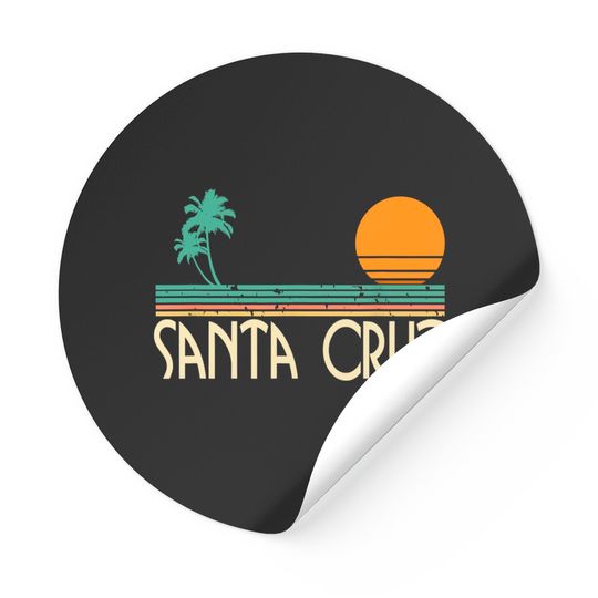 Sunset Santa Cruz Stickers Vintage California Palms