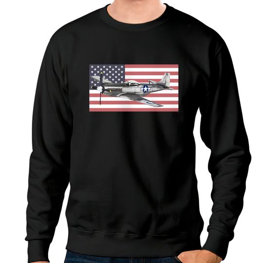 P-51 Mustang USAF USAAF WW2 WWII Fighter Plane Aircraft - P 51 Mustang - Sweatshirts