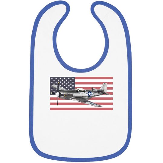 P-51 Mustang USAF USAAF WW2 WWII Fighter Plane Aircraft - P 51 Mustang - Bibs