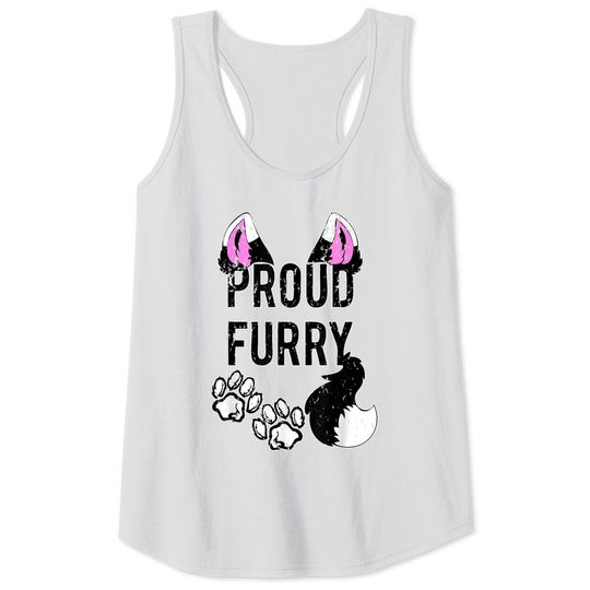 Proud Furry  Furries Tail and Ears Cosplay Tank Tops