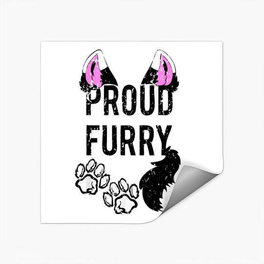 Proud Furry  Furries Tail and Ears Cosplay Stickers