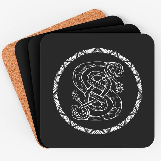Norse God Loki Snake Symbol Coasters