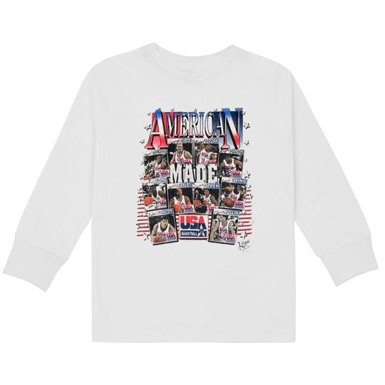 Vintage 1991 Dream Team Deadstock Michael Jordan USA Basketball  Kids Long Sleeve T-Shirts, Vintage 90s Basketball Shirt