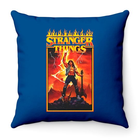 Metal Dude Eddie From ST 4 Throw Pillows