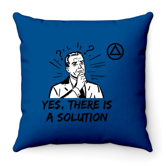 Yes, There is a Solution AA Logo Alcoholics Anonymous Throw Pillows
