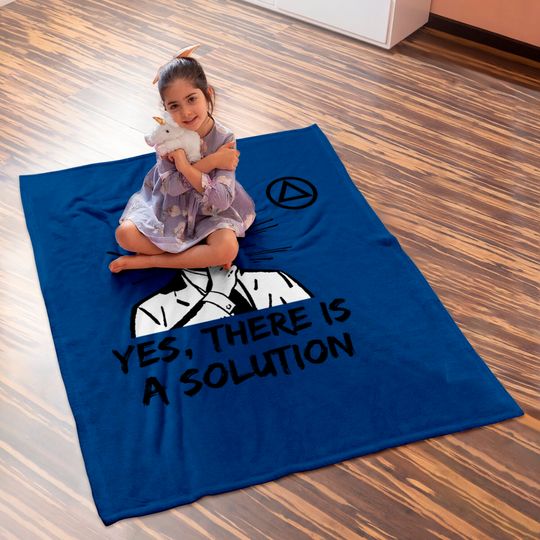 Yes, There is a Solution AA Logo Alcoholics Anonymous Baby Blankets