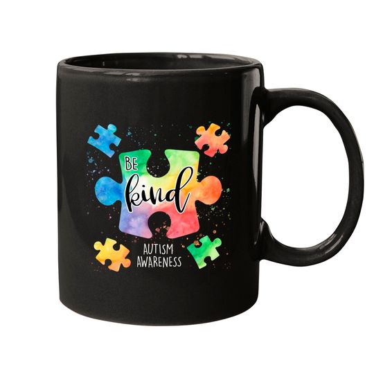 Be Kind Puzzle Pieces Cute Autism Awareness Mugs