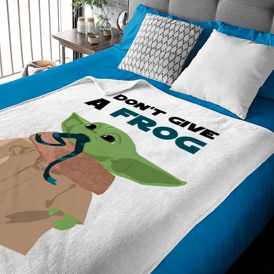Funny sayings Baby Yoda I don't give a frog Quote Baby Blankets