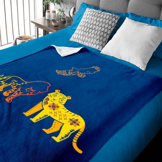 Lions And Tigers Baby Blankets