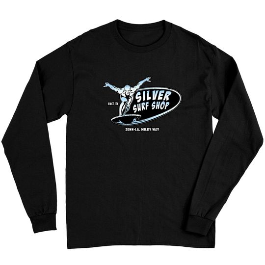 Silver Surf Shop (Black Print) - Silver Surfer - Long Sleeves