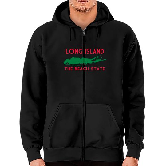 Long Island The Beach State Zip Hoodies