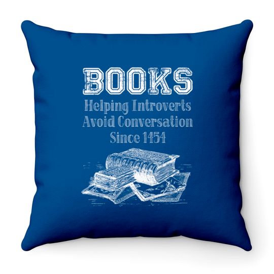 Books Helping Introverts Avoid Conversation Throw Pillows
